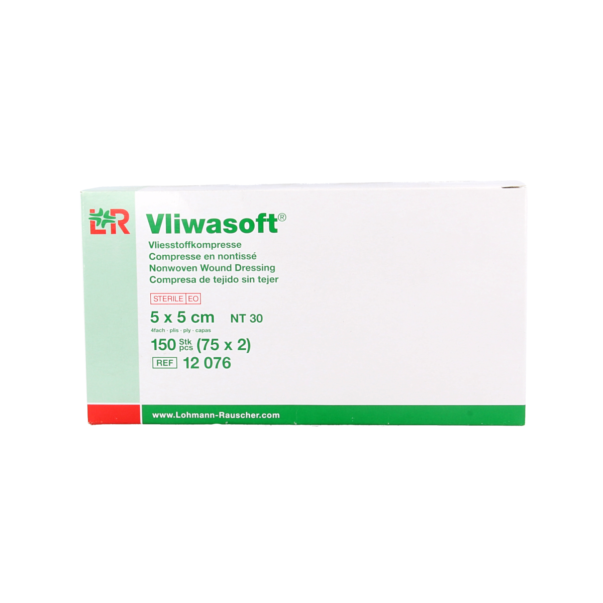Vliwasoft Vlieskompres 5 x 5cm 4-laags 75 x 2 stuks 150.00 Stuks
