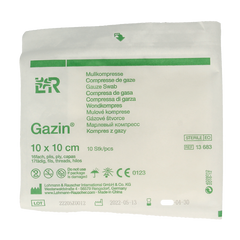 Gazin Gaaskompressen 10 x 10cm steriel 10 Stuks