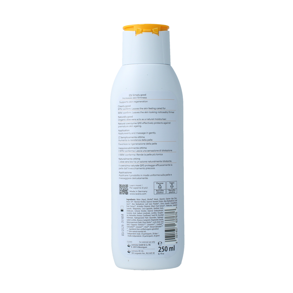 Lavera Basis Sensitiv bodylotion firming bio EN-IT 250.00 Milliliter