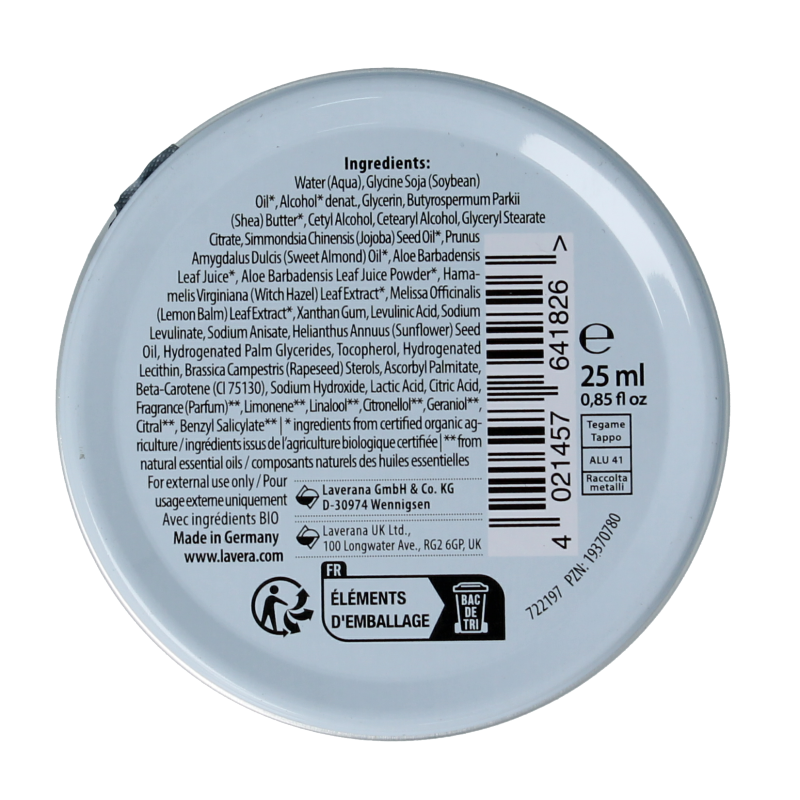 Lavera Basis sensitive all round cream mini bio 25 Milliliter