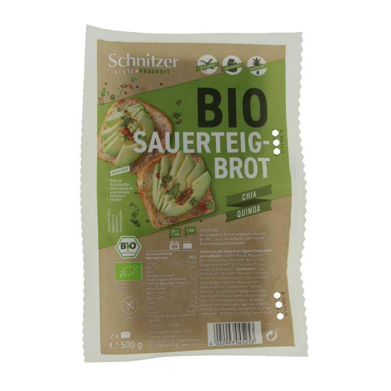 Schnitzer Brood chia & quinoa glutenvrij bio 500 Gram