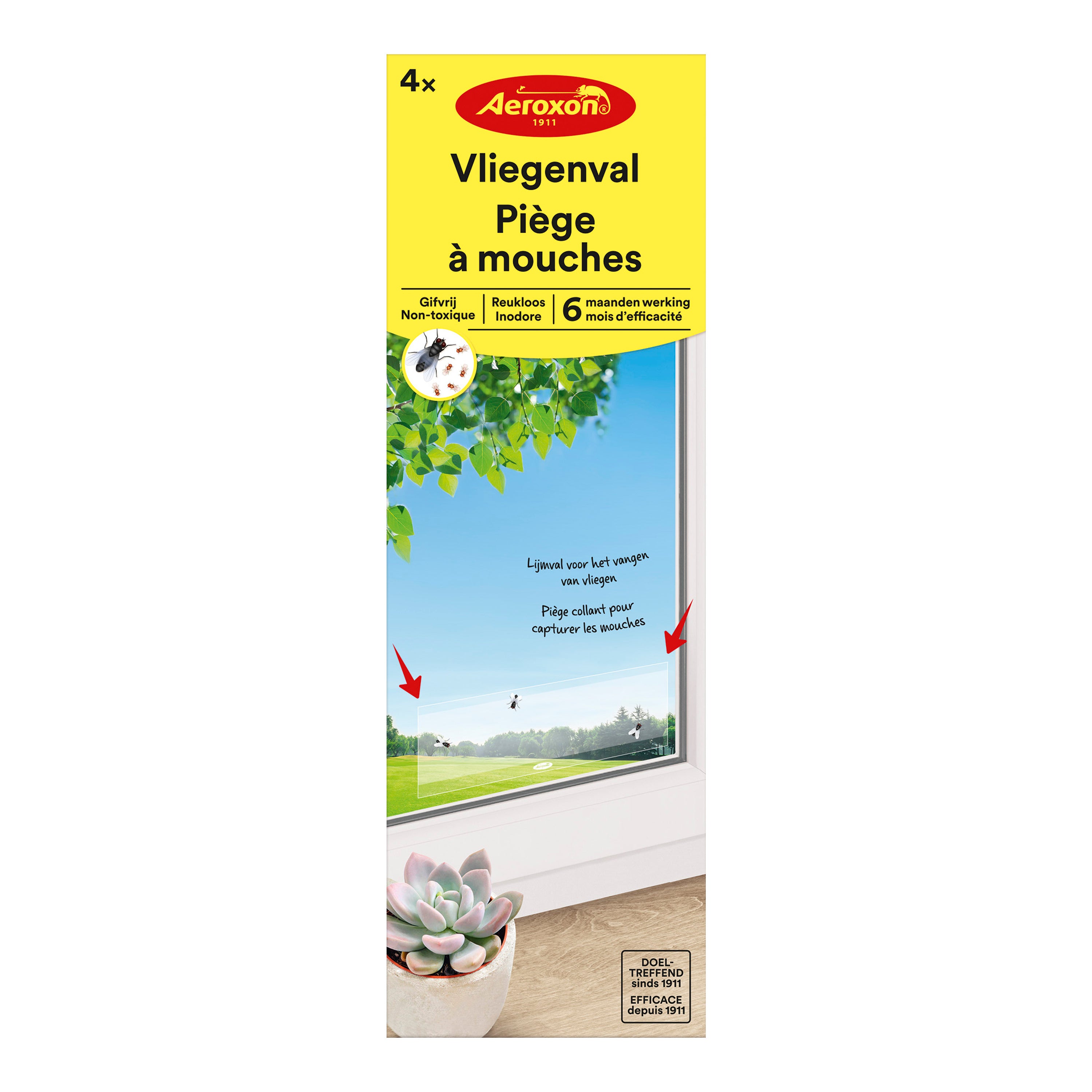 Aeroxon Vliegenval voor ramen 4 Stuks
