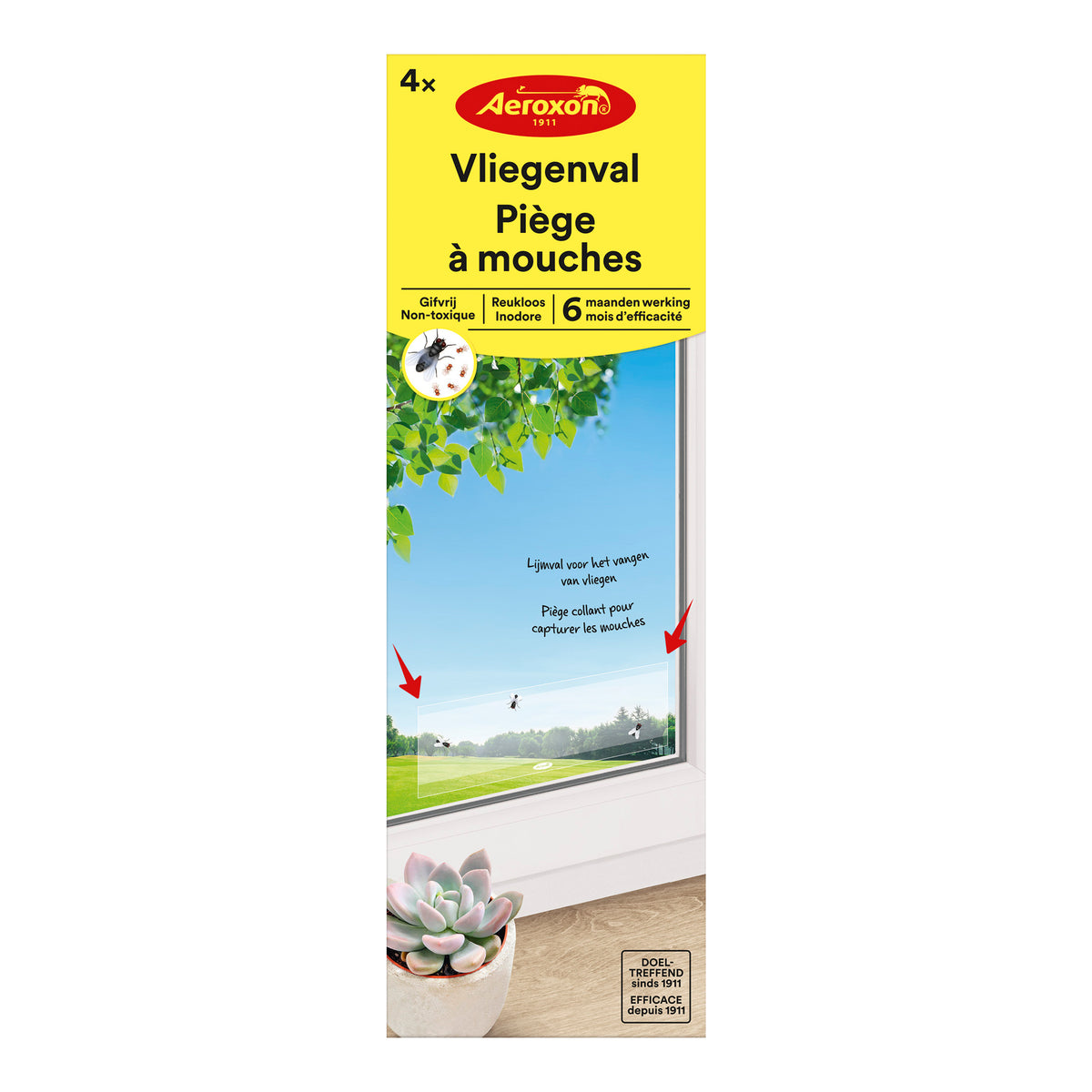 Aeroxon Vliegenval voor ramen 4 Stuks