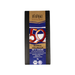 Vivani Chocolade melk donker 50% kokosbloesemsuiker bio 80 Gram