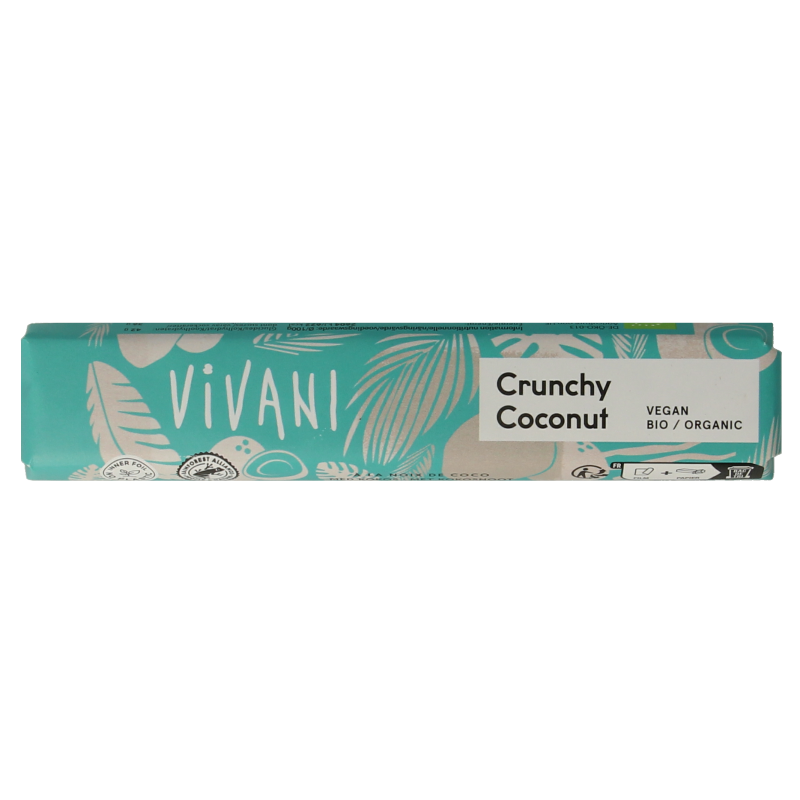 Vivani Chocolate To Go crunchy coconut vegan bio 35 Gram