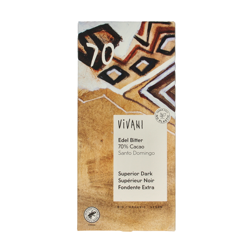 Vivani Chocolade puur superieur 70% Santo Domingo bio 100 Gram
