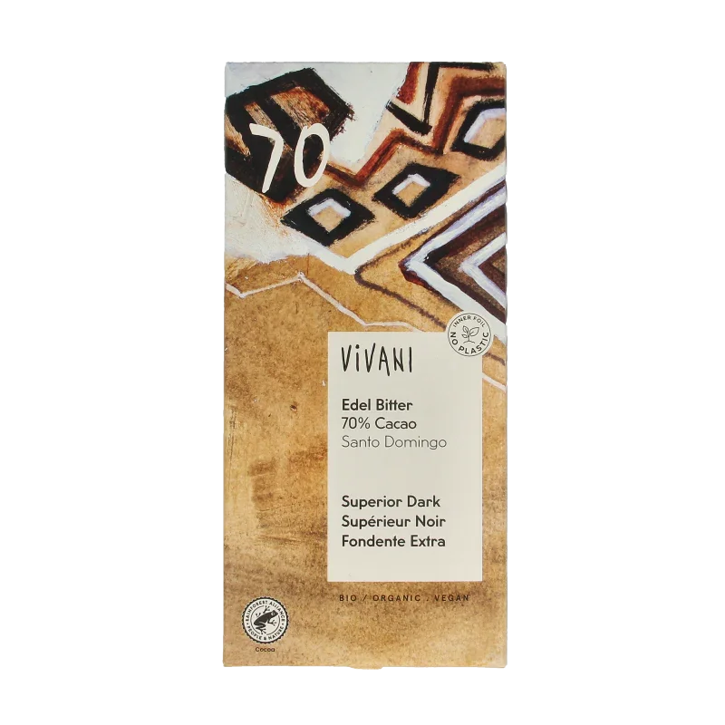 Vivani Chocolade puur superieur 70% Santo Domingo bio 100 Gram