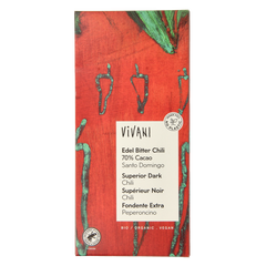 Vivani Chocolade puur superieur met chili bio 100 Gram