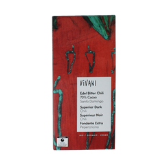 Vivani Chocolade puur chili 70% bio 80 Gram