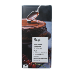 Vivani Couverture smeltchocolade puur bio 150 Gram