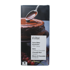 Vivani Couverture smeltchocolade puur bio 150.00 Gram