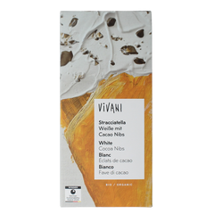 Vivani Chocolade wit stracciatella bio 80 Gram