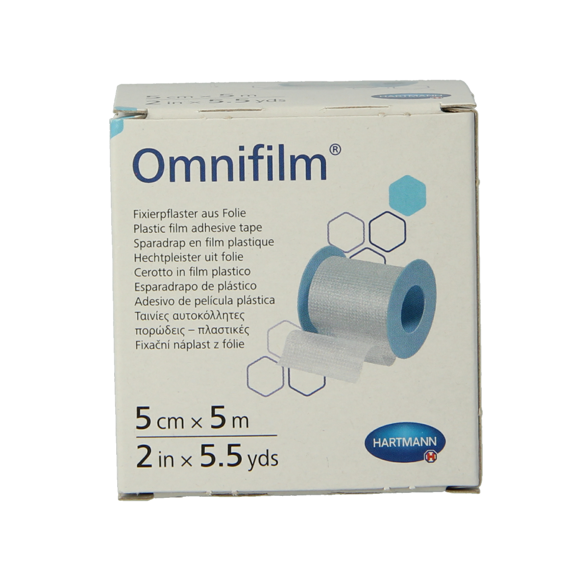 Hartmann Omnifilm fixatiepleister folie 5m x 5cm 1.00 Stuks