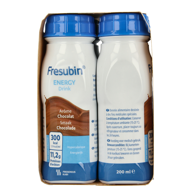Fresubin Energy drink chocolade 200ml 4 Stuks