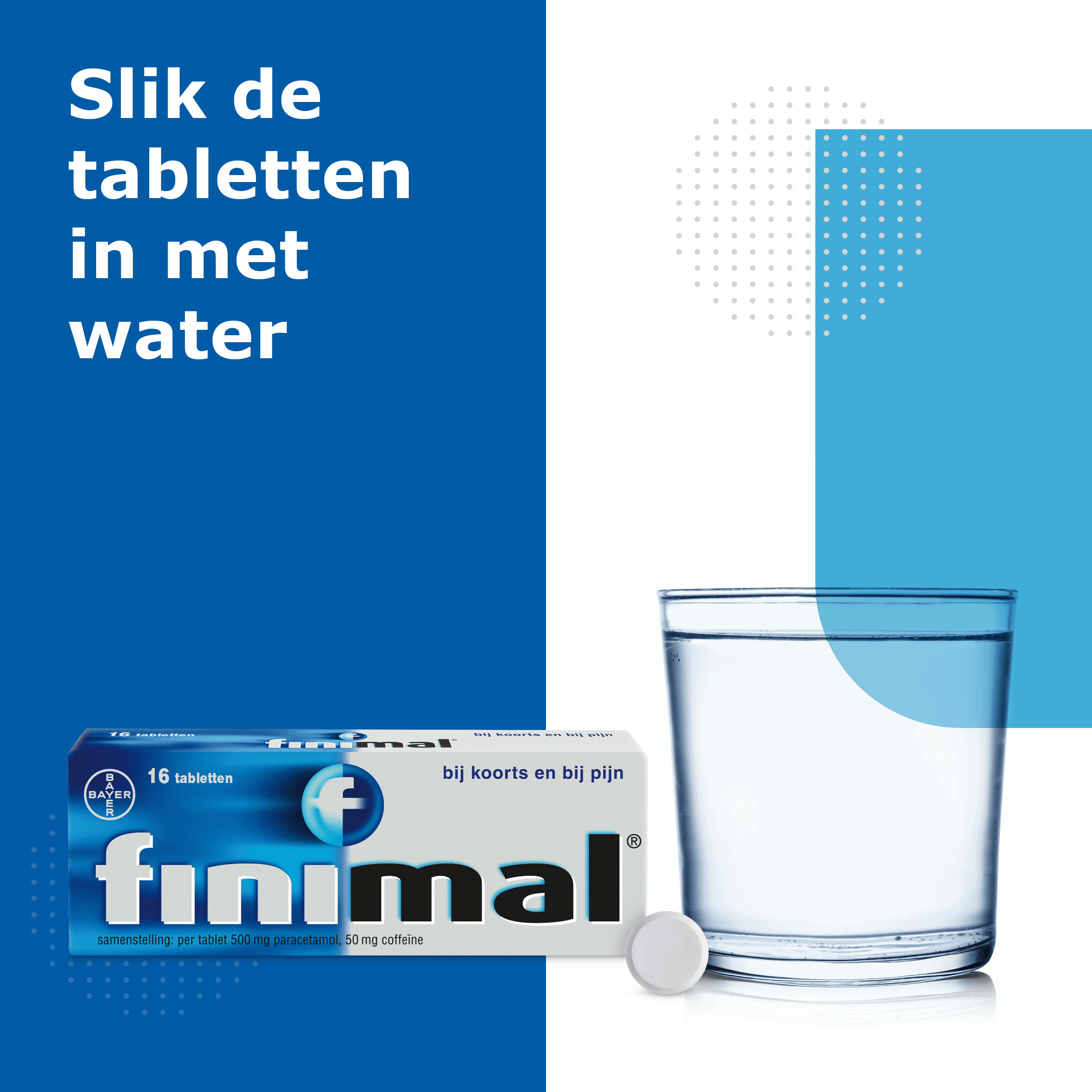 Finimal Paracetamol met coffeine 500/50mg 16 Tabletten