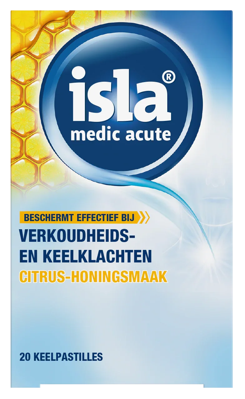 Isla Medic acute citrus honing keelpastilles 20 Pastilles