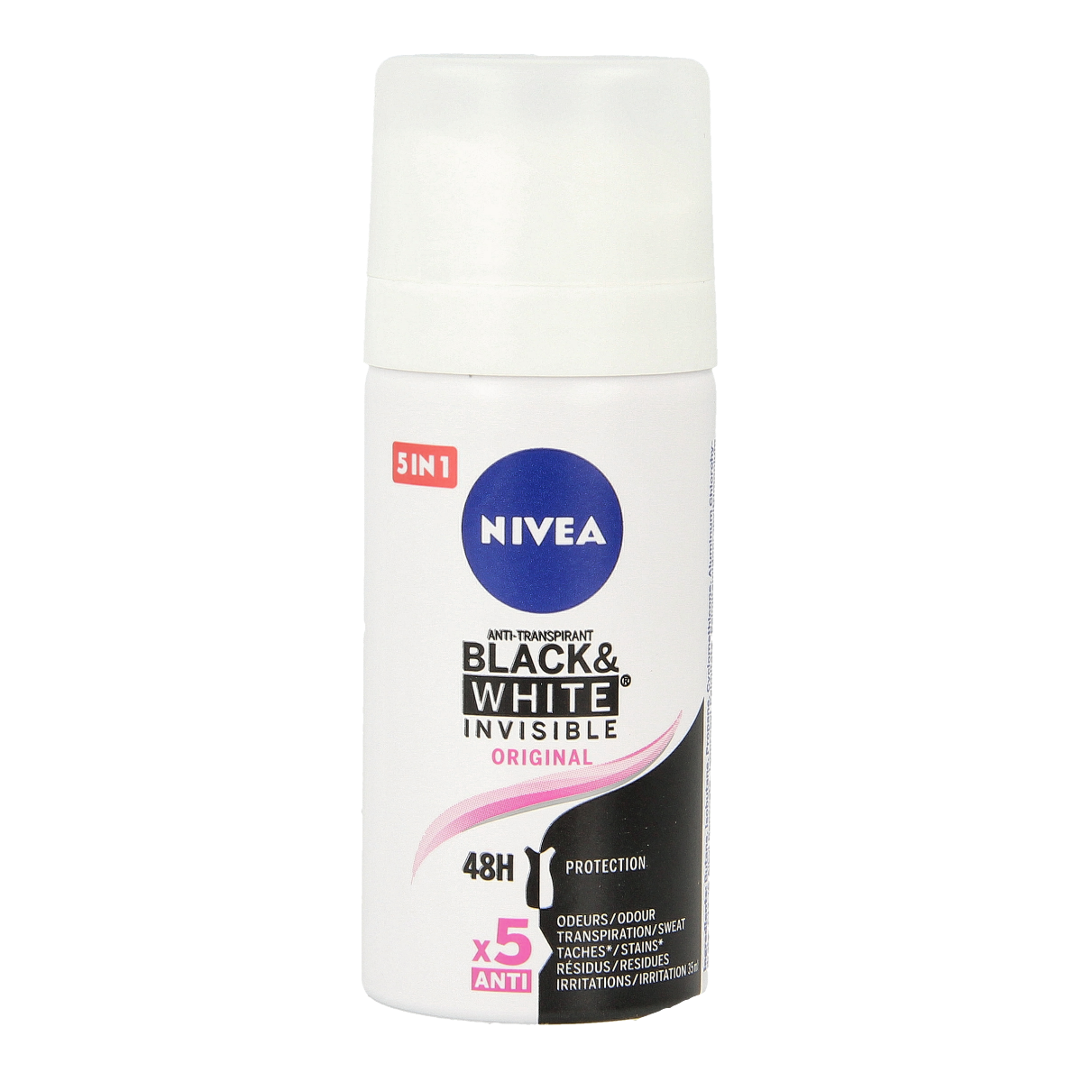 Nivea Deodorant spray black & white invisible  mini 35.00 Milliliter