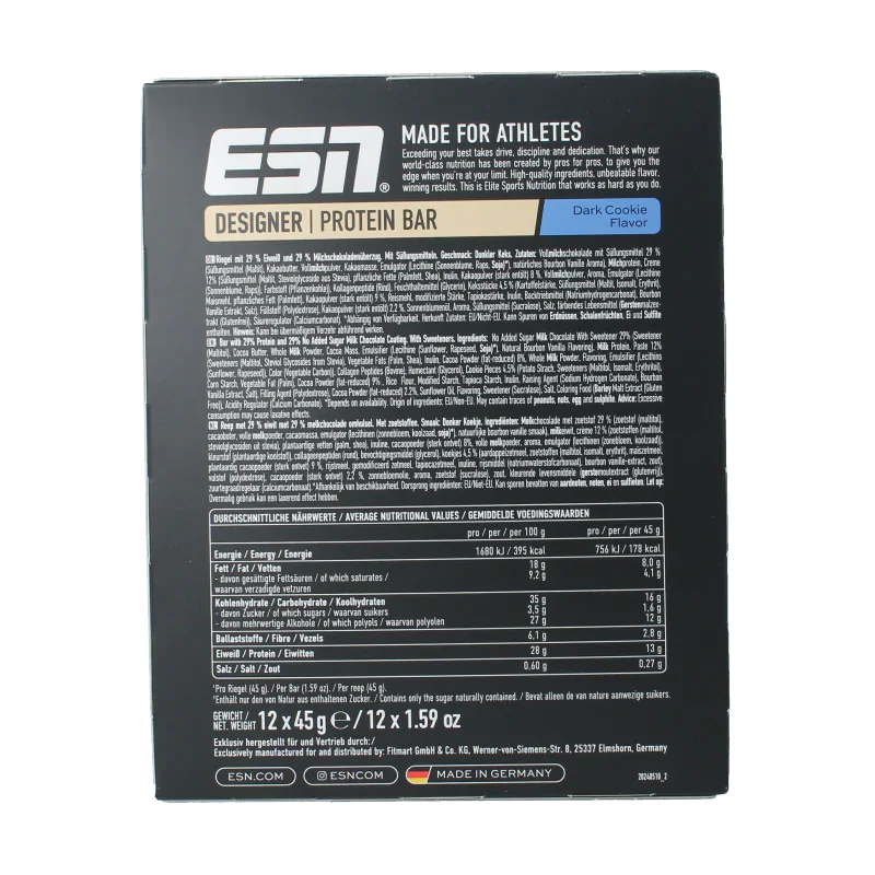 ESN Dark cookie bar 45g 12 Stuks