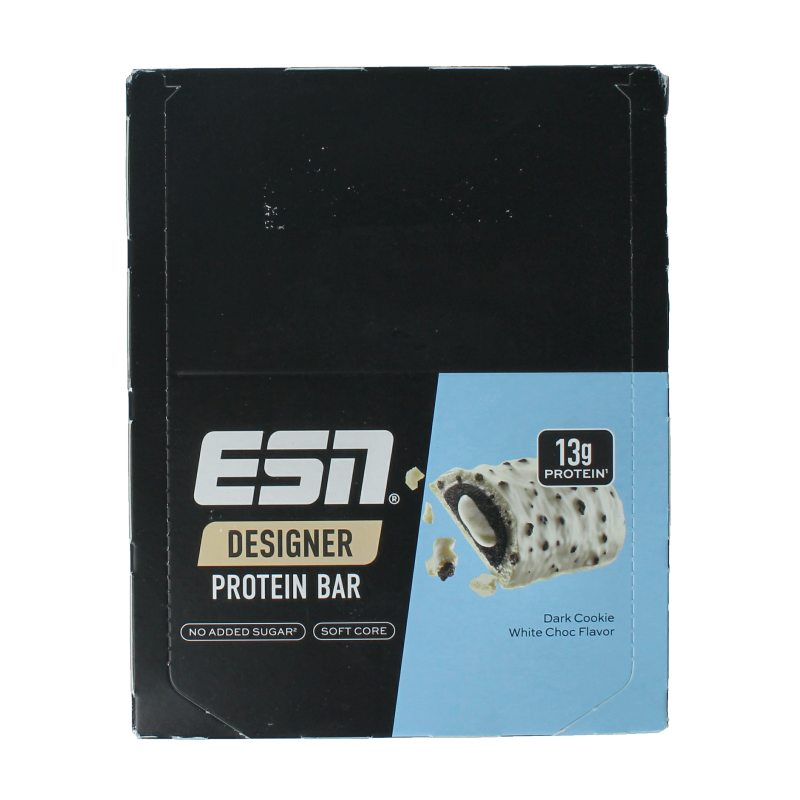 ESN Dark cookie white chocolate bar 45g 12 Stuks
