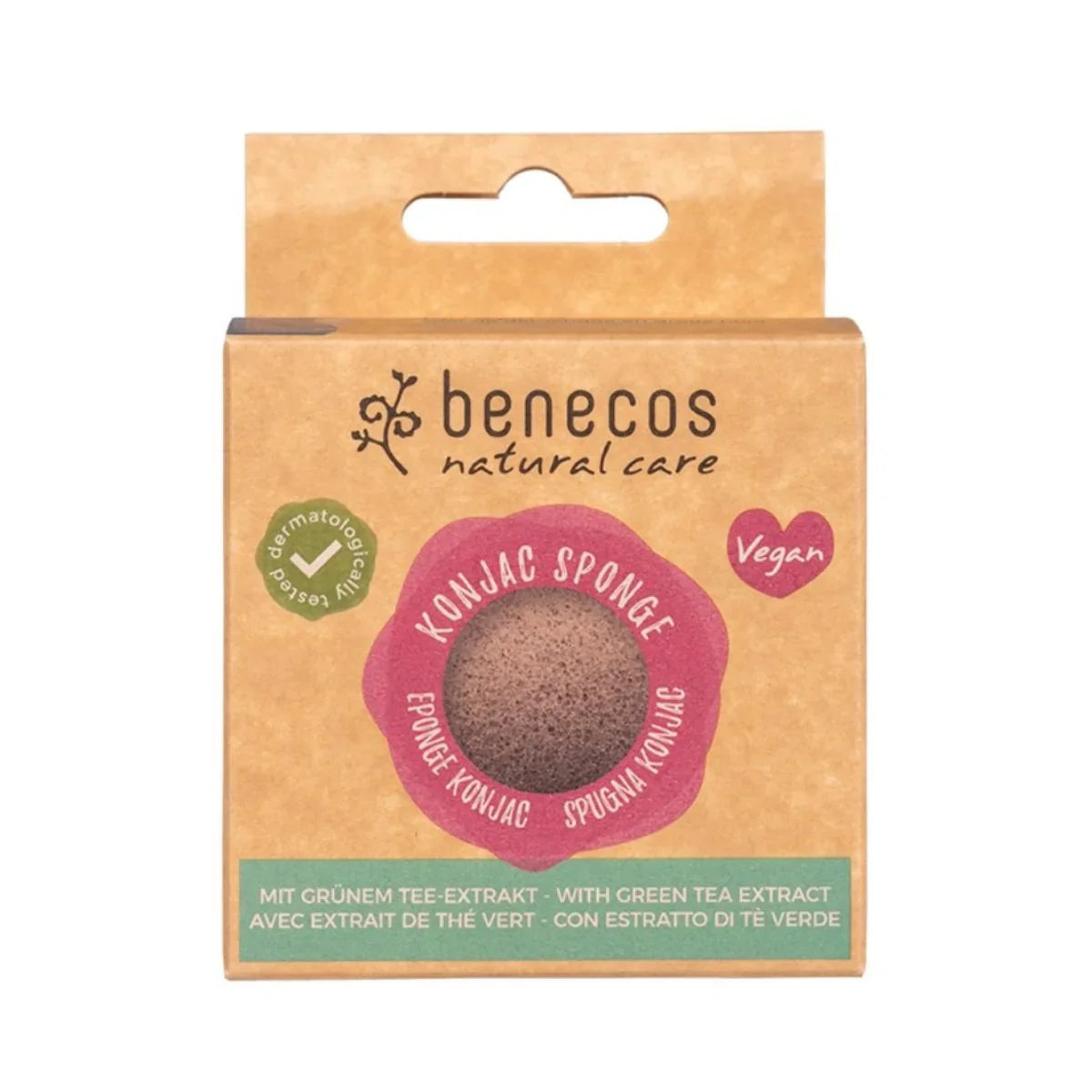 Benecos natural beauty Natural konjac sponge - green tea 1 Stuks
