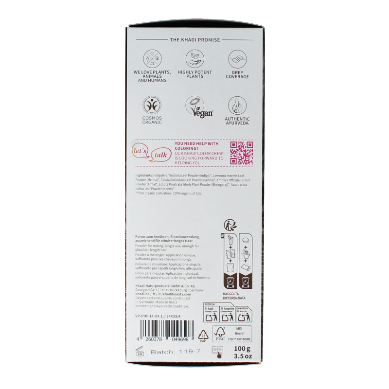 Khadi Haarkleur ash brown 100 Gram