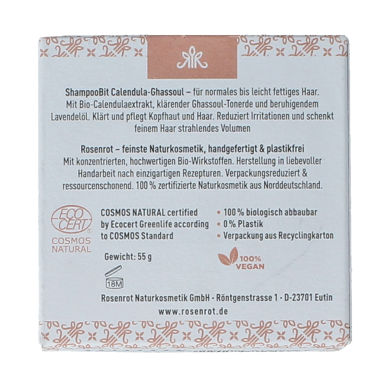 Rosenrot Shampoo solid calendula ghassoul 55 Gram