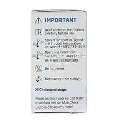 Testjezelf Multicheck cholesterol teststrips 25 Stuks