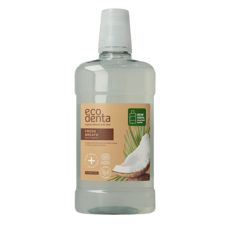Ecodenta Mondwater munt kokos 500 Milliliter