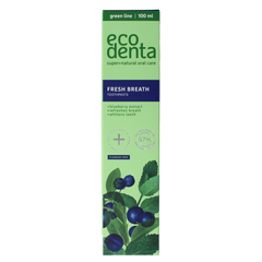 Ecodenta Tandpasta fresh breath bosbessenextr green line 100 Milliliter
