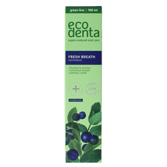 Ecodenta Tandpasta fresh breath Blue Berry green line 100.00 Milliliter