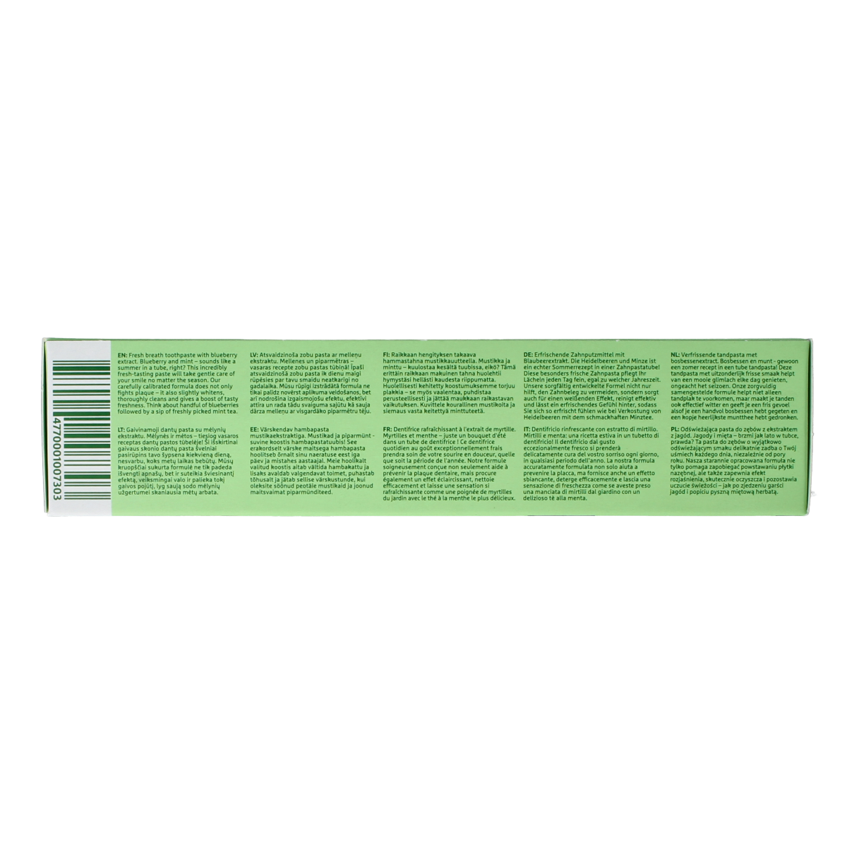 Ecodenta Tandpasta fresh breath Blue Berry green line 100.00 Milliliter