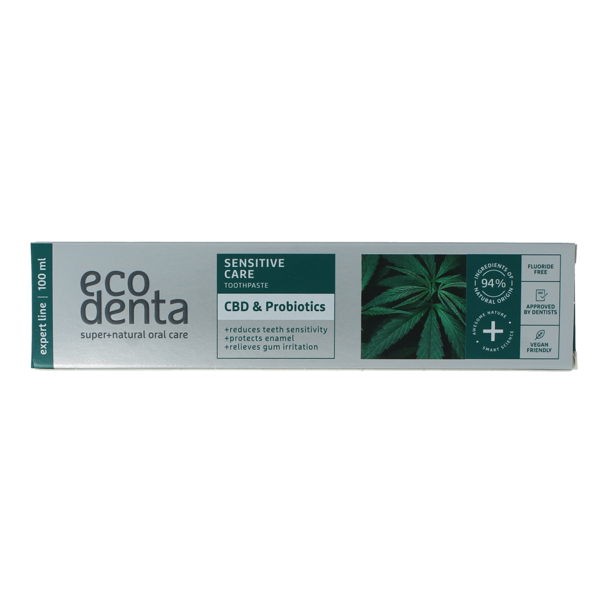 Ecodenta Tandpasta sensitive CBD probiotica expert line 100.00 Milliliter