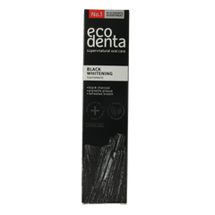 Ecodenta Tandpasta whitening houtskool extra black 100 Milliliter