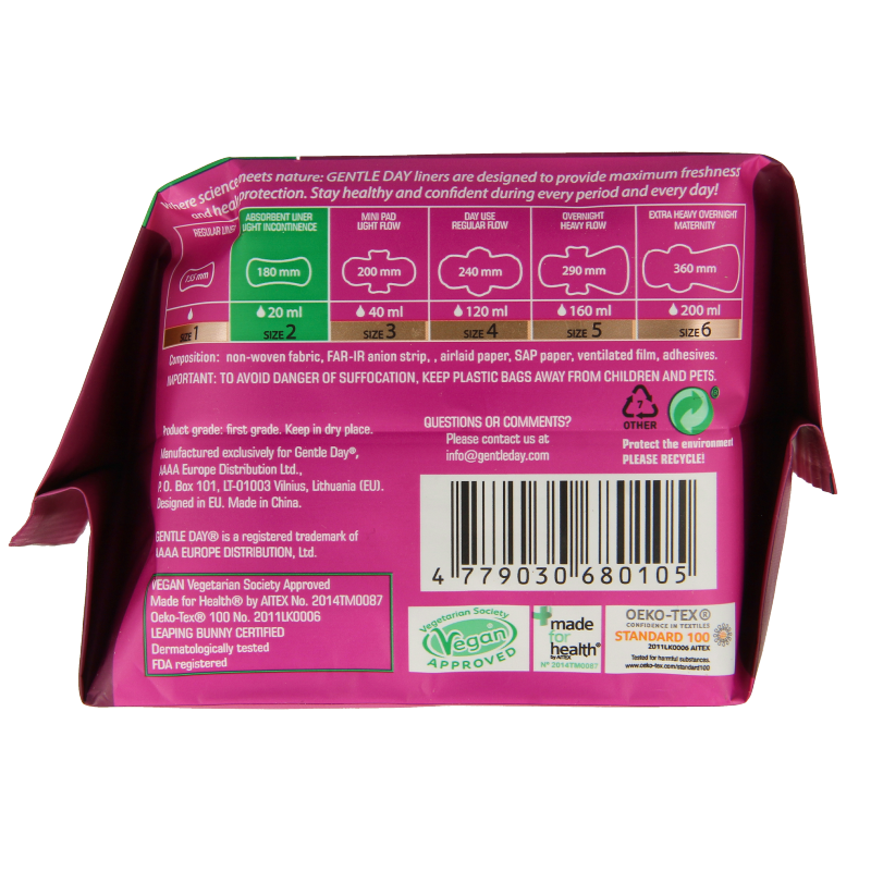 Gentle Day Inlegkruisjes absorberend 20 Stuks