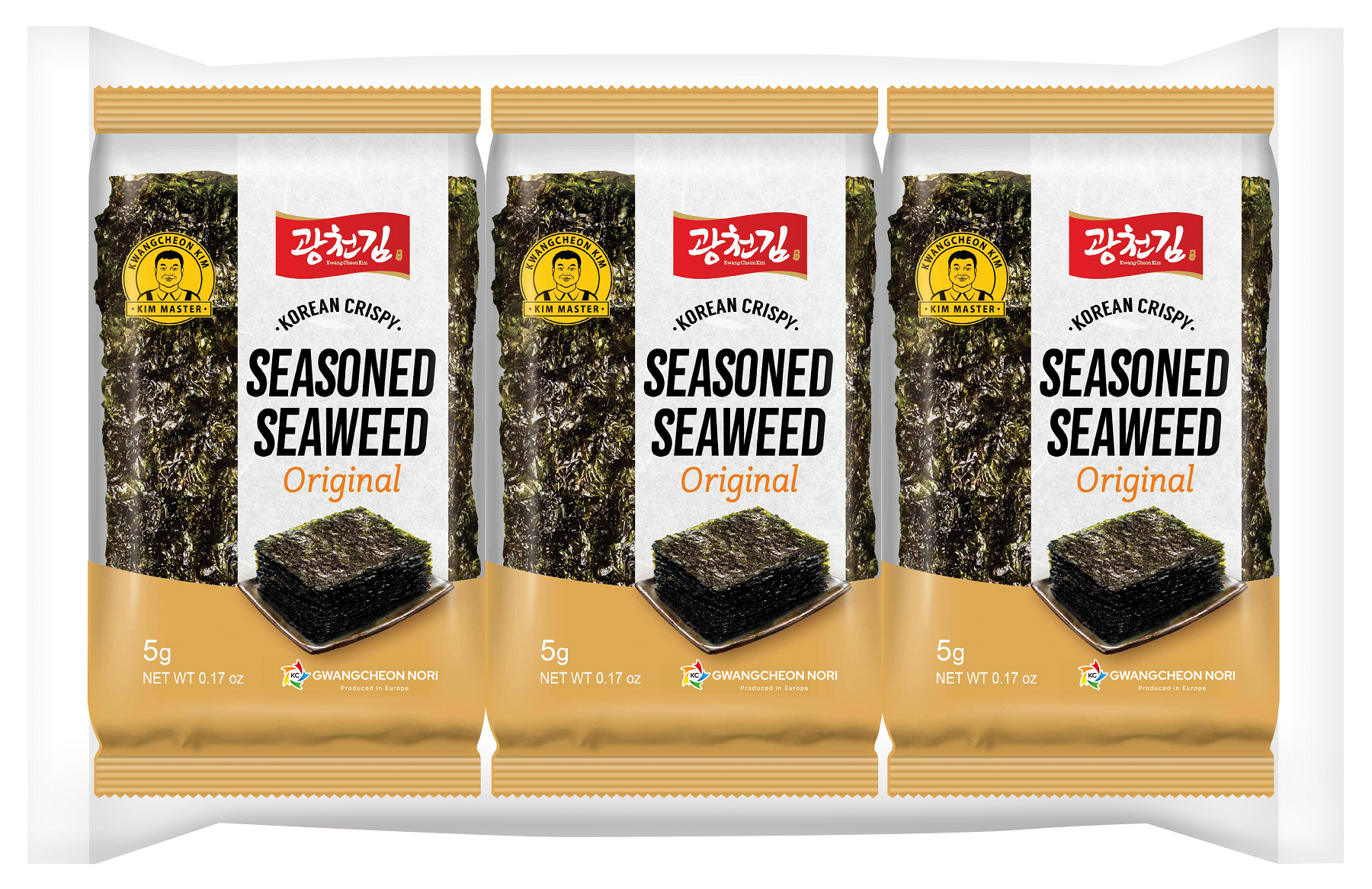 KC Nori Zeewier snack original 3x5 gram 15.00 Gram