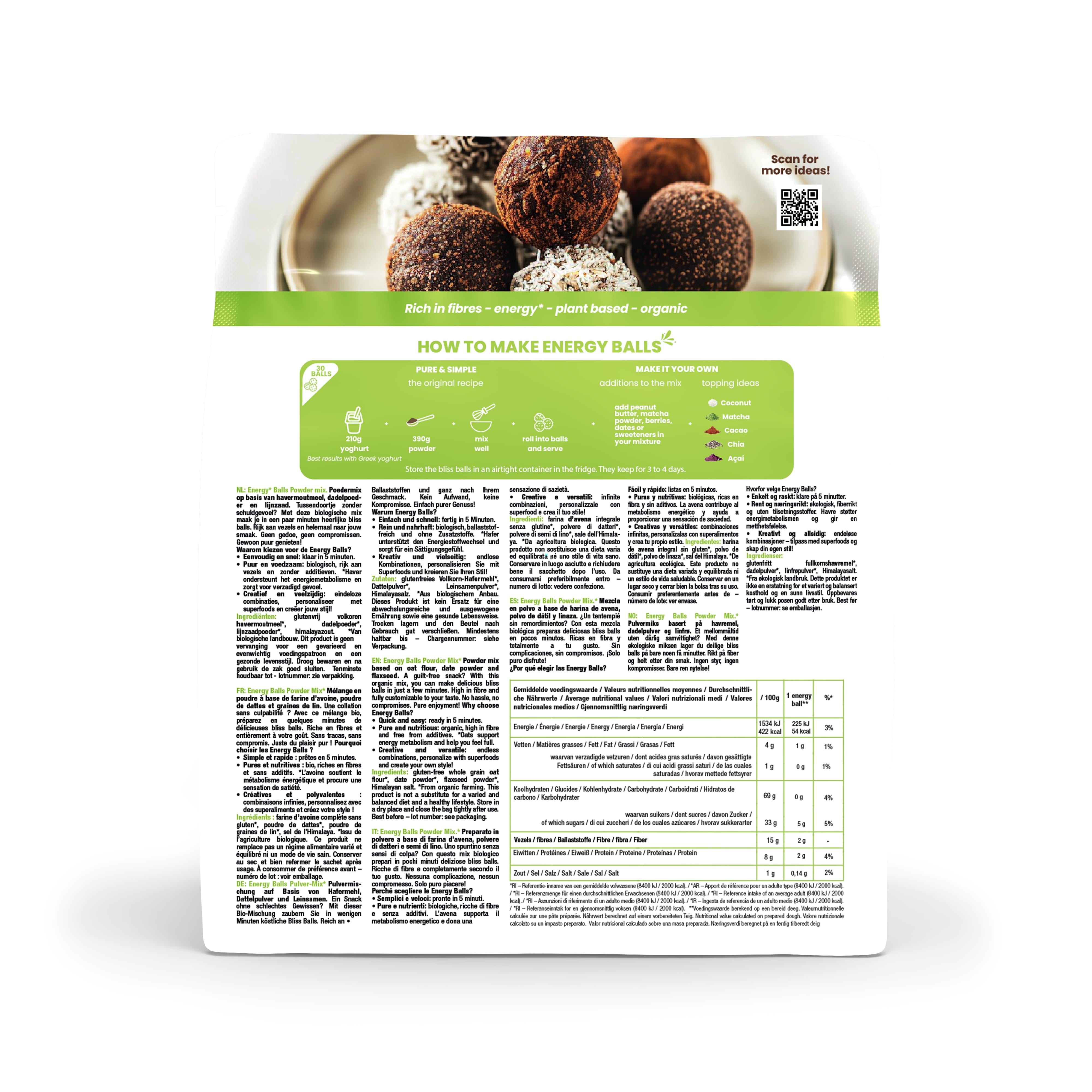 Purasana Purasana Glutenvrije Energy balls BIO 390.00 Gram