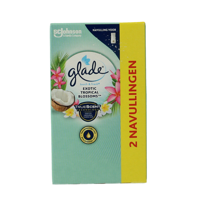 Glade Touch & fresh navul duo exotic tropical blossoms 2 Stuks