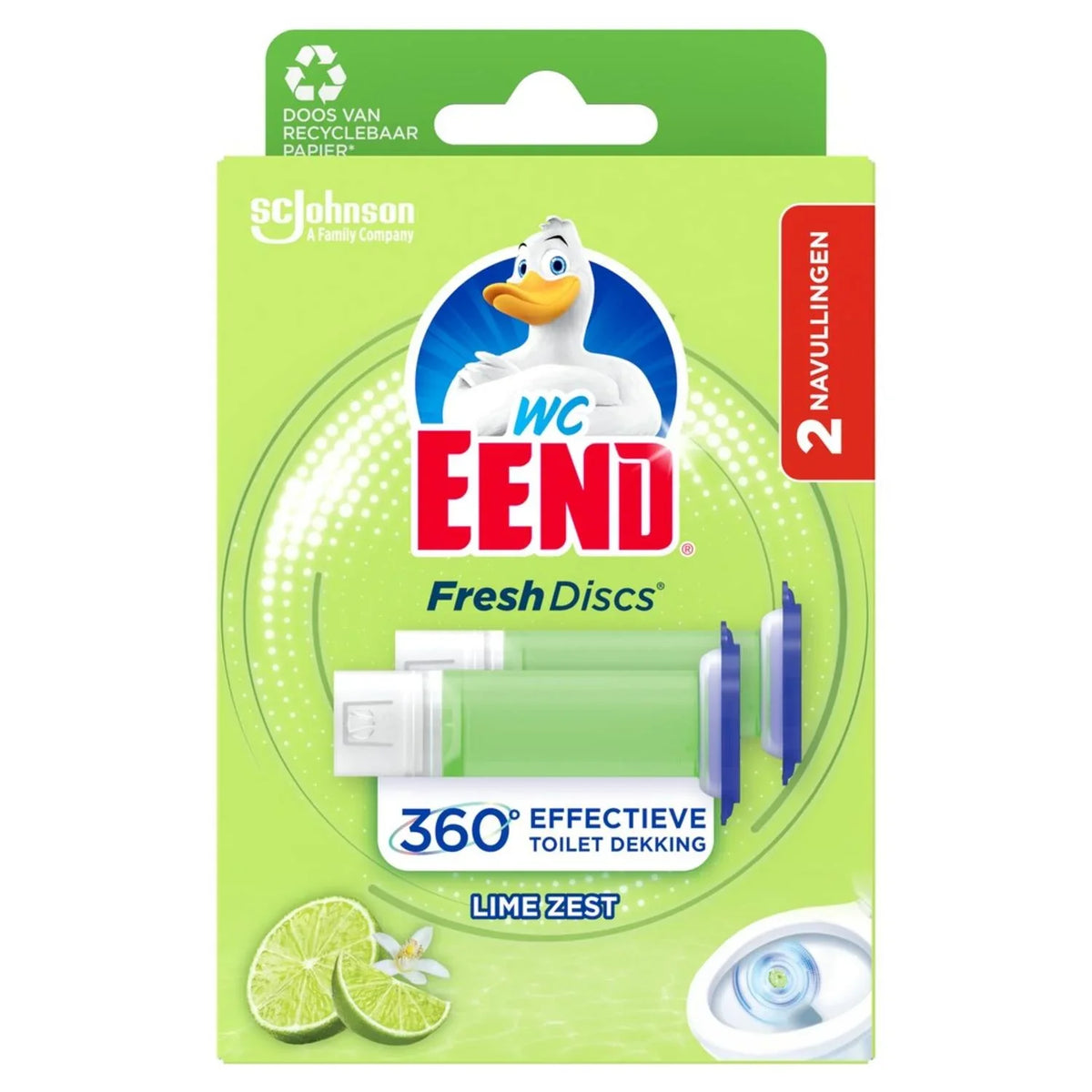 WC Eend Fresh disk navul duo lime zest 72 Milliliter