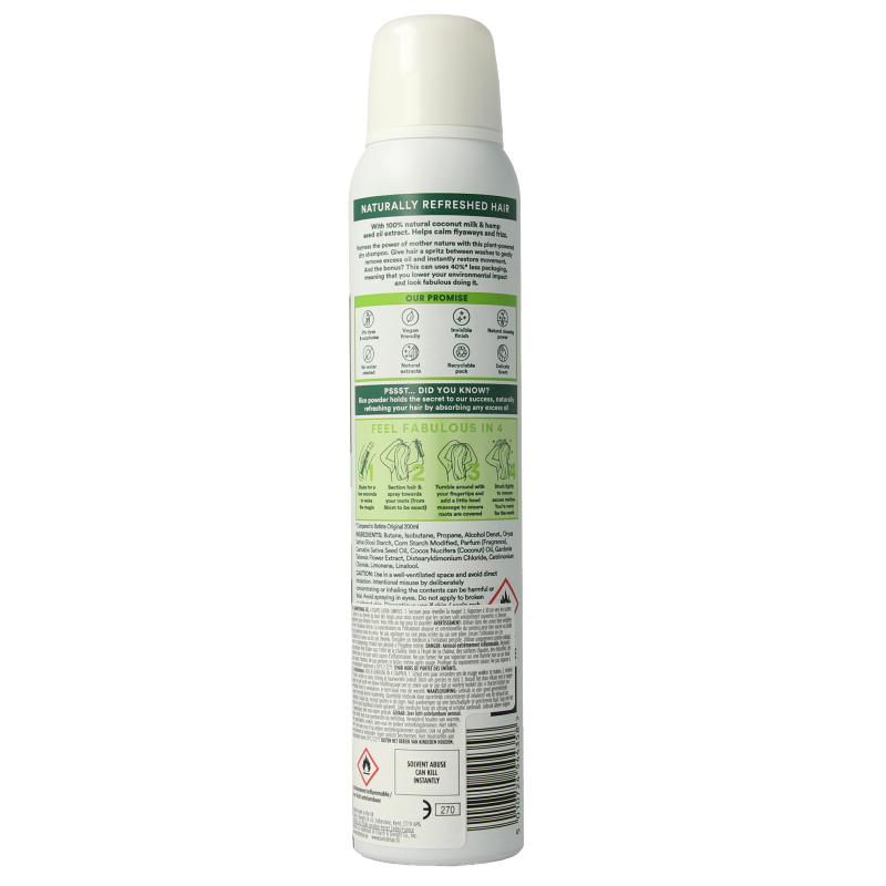 Batiste Droogshampoo coconut milk & hemp seed oil 200 Milliliter