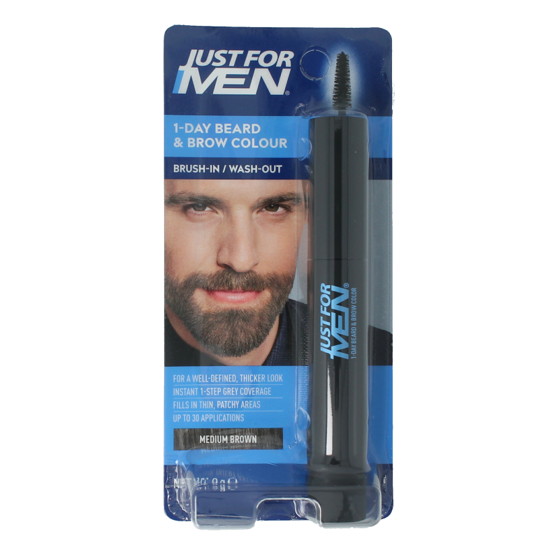 Just For Men Baard / wenkbrauw midden bruin 9 Milliliter