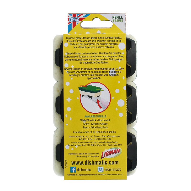 Dishmatic  Navulspons grof  3 Stuks