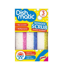 Dishmatic  Wonder scrub schuursponzen krasvrij 3-pack 1 Stuks