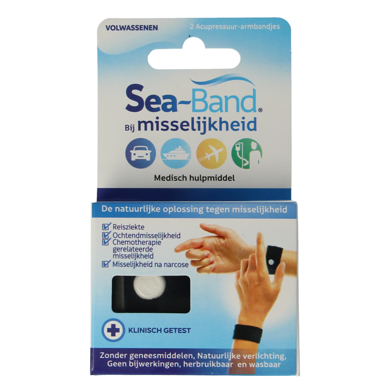 Sea Band Polsband volwassenen zwart 1 Paar