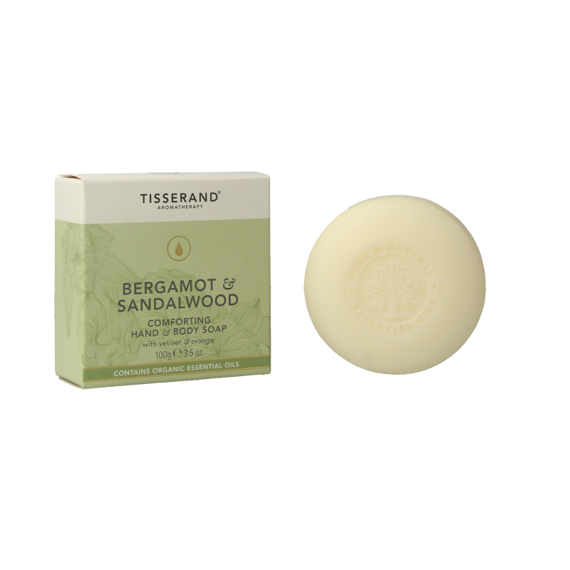 Tisserand Zeep bergamot & sandelhout 100 Gram