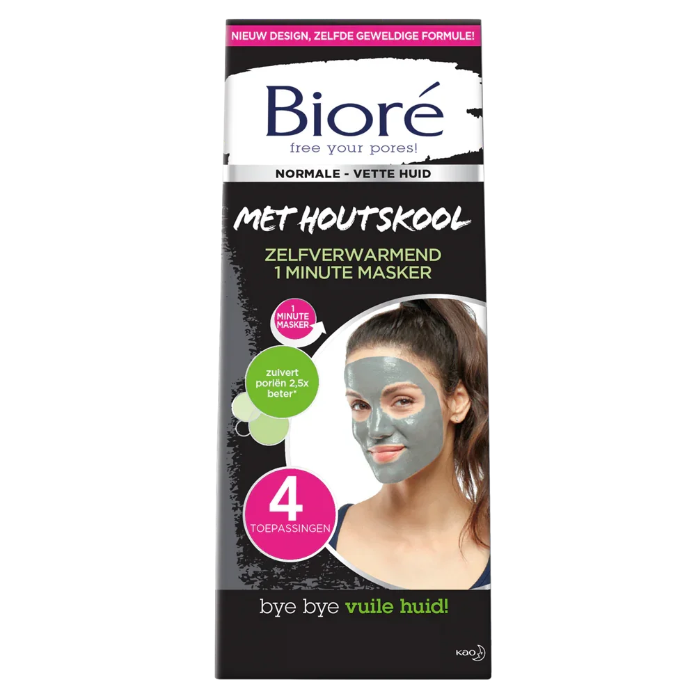 Biore Zelfverwarmend 1 minuut masker  4 Stuks