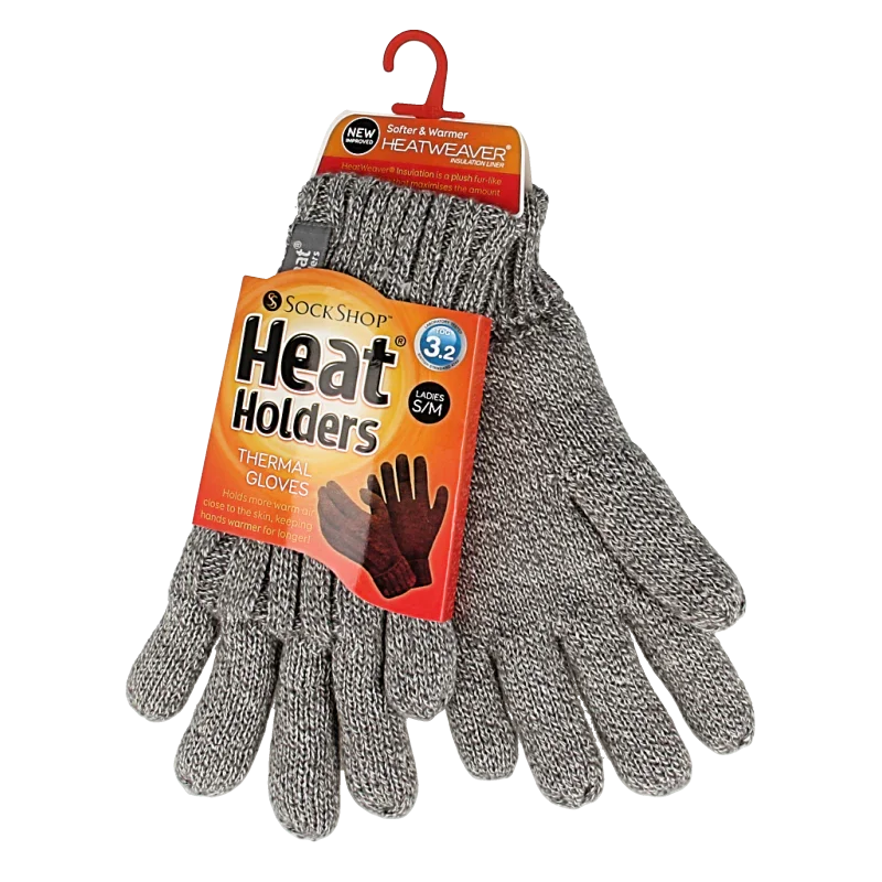 Heat Holders Ladies cable gloves maat S/M light grey 1 Paar