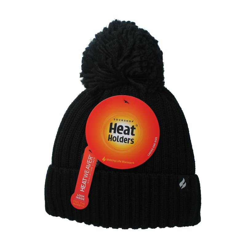 Heat Holders Ladies pom pom hat arden black one size 1 Stuks