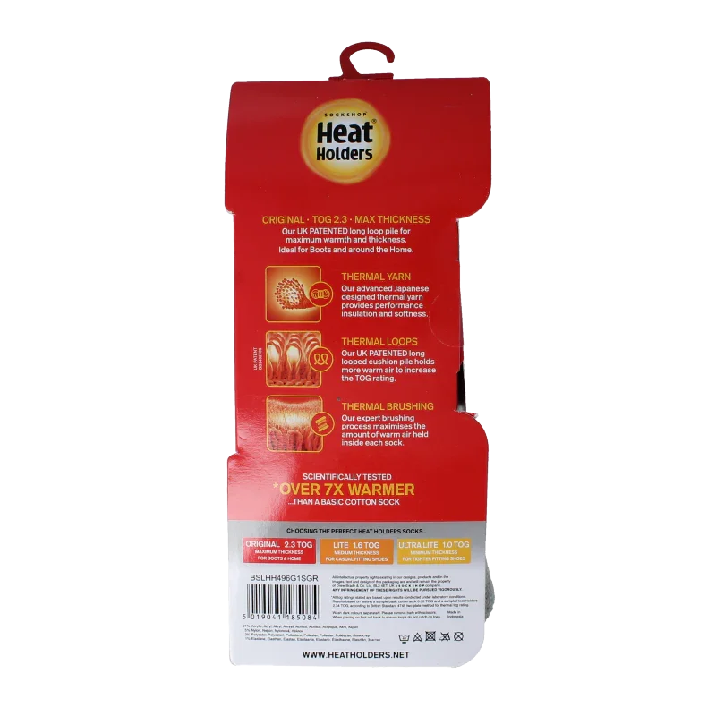 Heat Holders Anti slip socks silver grey 37-42 1 Paar