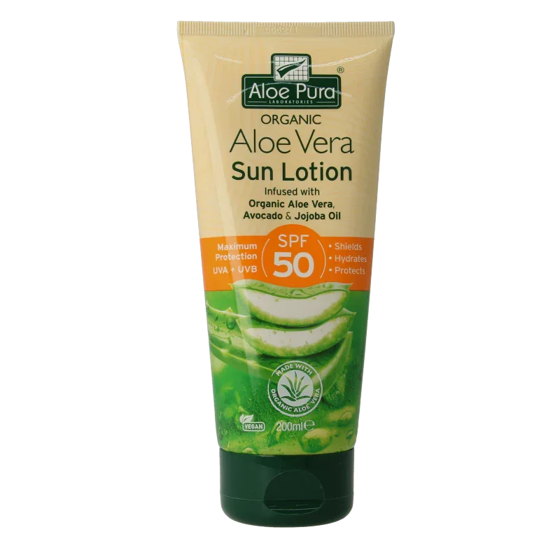 Optima Aloe pura organic aloe vera zonnelotion SPF50 200 Milliliter