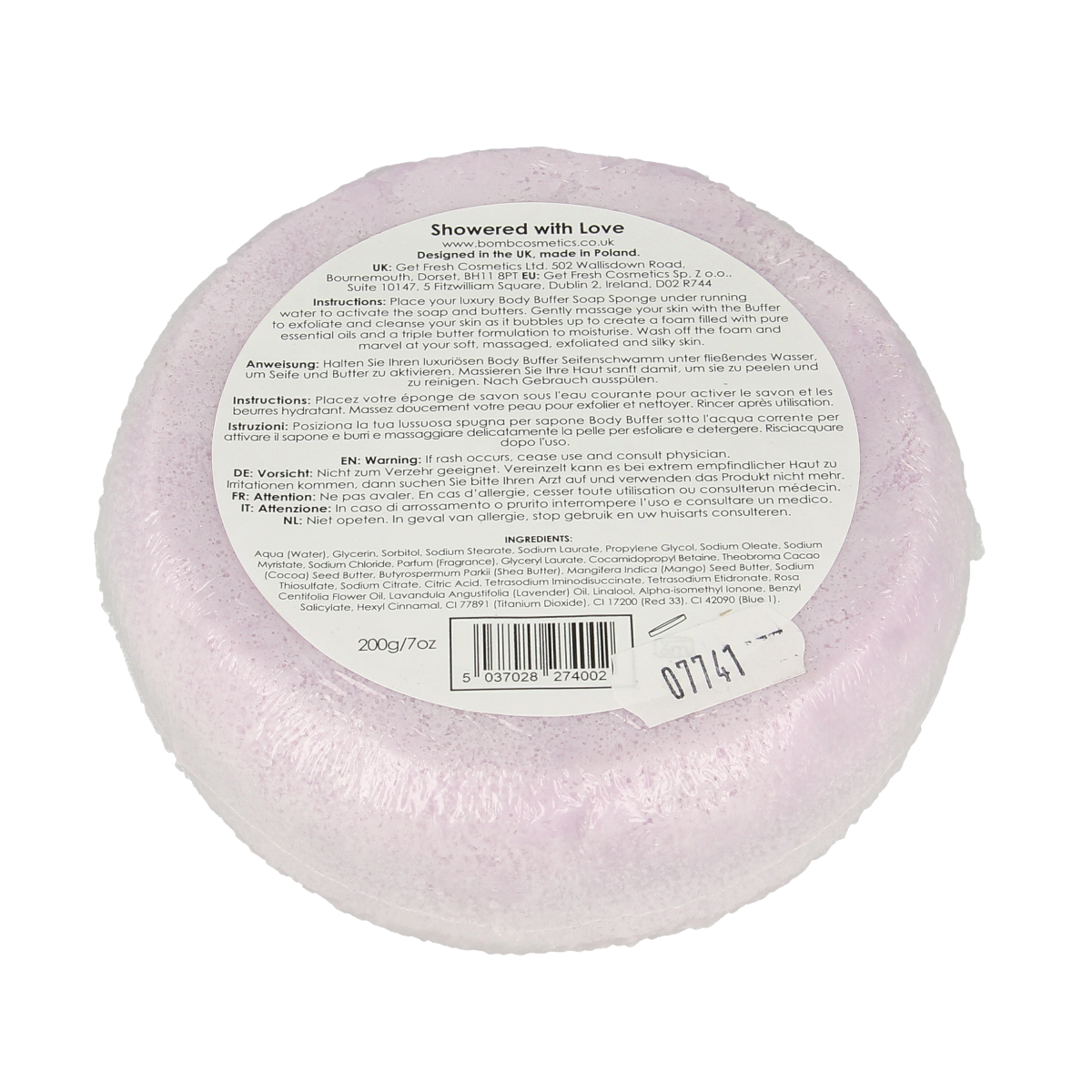 Bomb Cosmetics shower sponge with love  1.00 Stuks